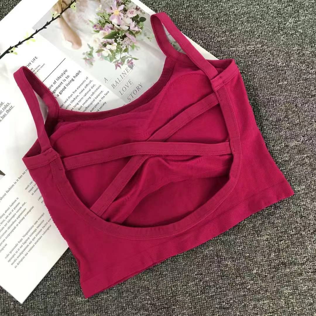 Nueva taza fija sin costuras de alta calidad, chaleco de dama sin anillo de acero, bra de yoga, ropa interior deportiva, mujer al por mayor