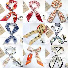 丝巾批发绑包丝巾高档法式丝巾飘带绑发丝带蝴蝶结发饰礼盒伴手礼