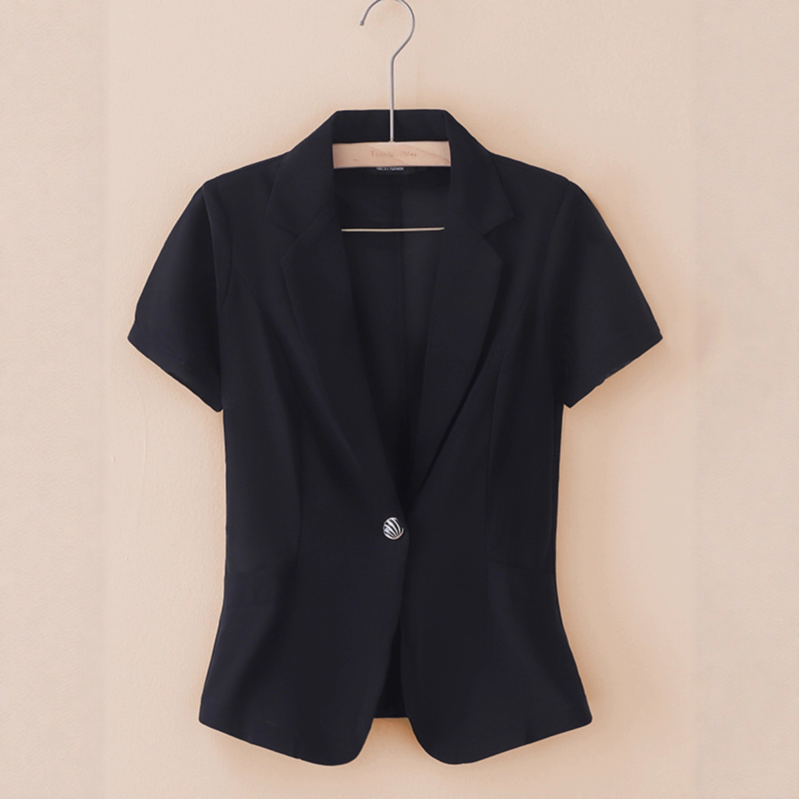 夏季女士短袖小西装外套女大码修身薄款网纱西服外搭小披肩防晒衣