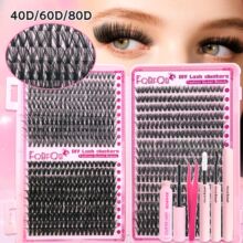 分段假睫毛套装欧美40D60D80D睫毛书自嫁接睫毛 Lash Cluster Kit