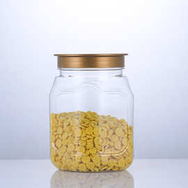 厂家批发800毫升透明扁瓶坚果食品罐子五谷杂粮塑料瓶pet收纳瓶