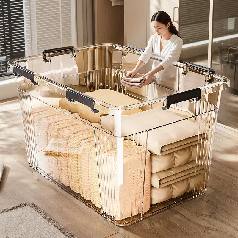 Extra Large Transparent Storage Box, Clothes Storage Box, Thickened and Hardened Wardrobe, Extra Large Household Organizing Box
