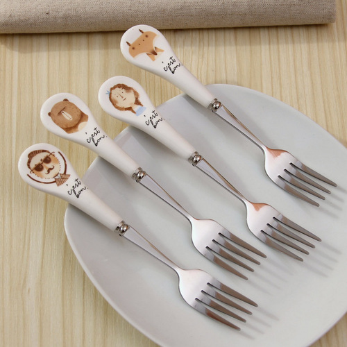 zakka Nordic creative stainless steel knife, fork, soup spoon, western tableware set creative gift cute wholesale