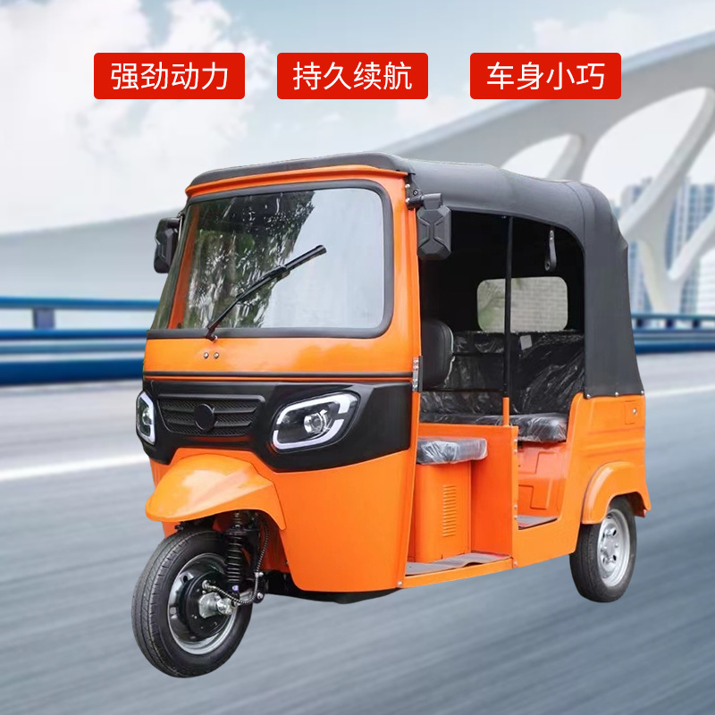 Tuk Tuk transfronterizo de pasajeros y carga de triciclo Tuk Tuk exportación de triciclo eléctrico de pasajeros con cabina