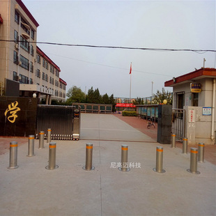 Elementary School Finished Product 304 # Stainless Steel Lifting Car Shield Automatic Lifting Stainless Steel Car Blocking Column Hydraulic Telescopic Road Pile