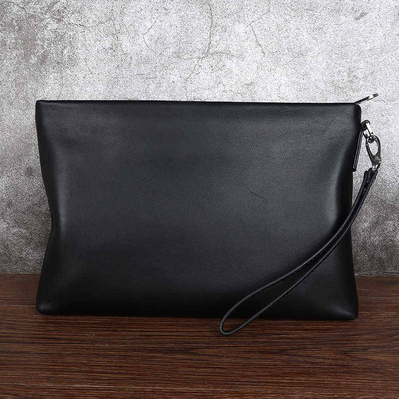 2023 New Men's Handbag Genuine Leather Men's Bag Business Casual Fashion Clutch Bag Top Sheepskin Soft Leather Clutch Bag