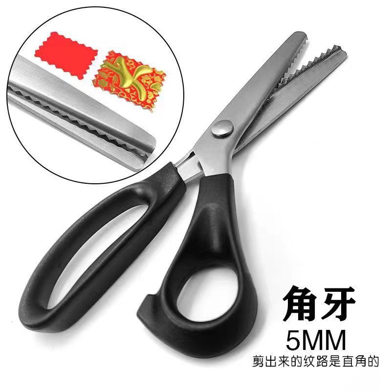 Handmade DIY Triangle Serrated Tailor Scissors Seam-free Sewing Stainless Steel Handmade Lace Cutters Wave Shears