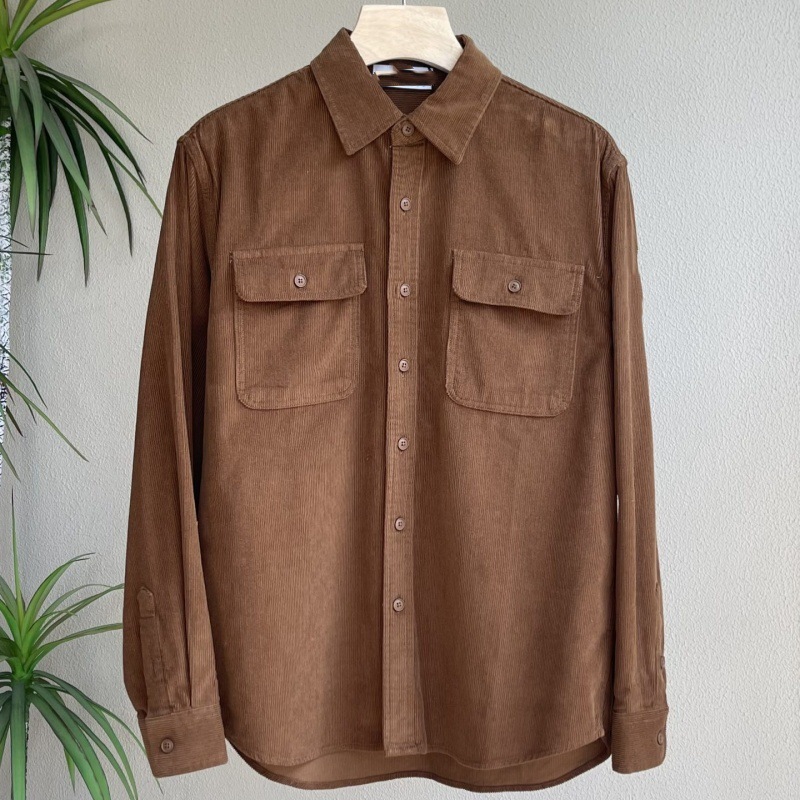 24SS Workwear corduroy camisa de manga larga chaqueta de trabajo chaqueta de mecha de lámpara
