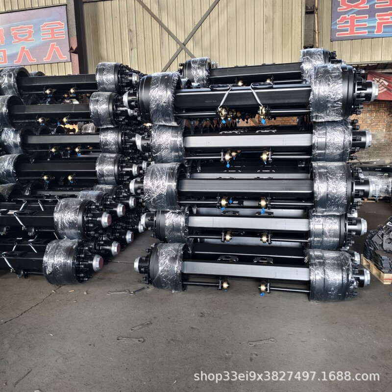 Complete Range of Export Semi-Trailer Parts: Axles, Truck Semi-Trailer Drum Brake Bridges, 13-16 Ton American and German Style Vehicle Axles