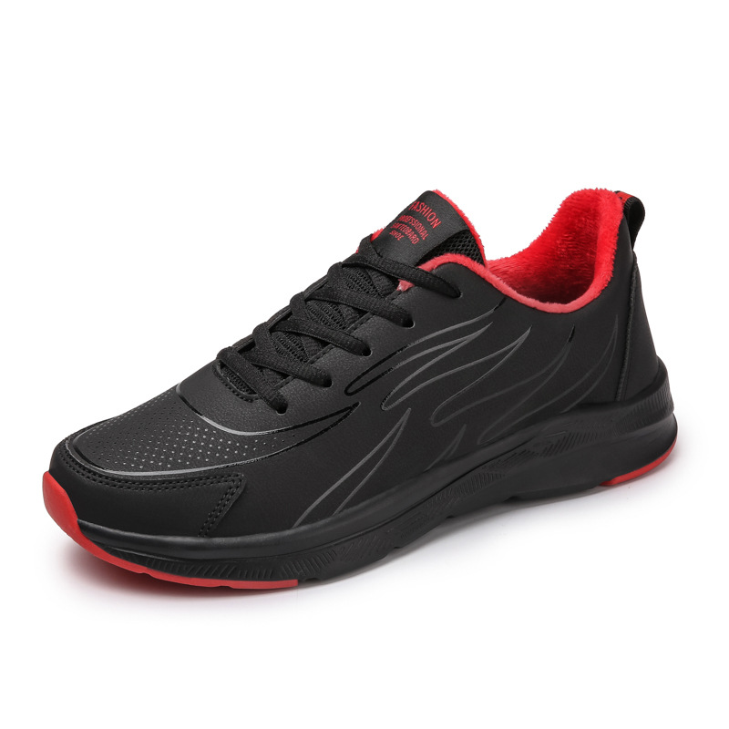 Zapatos masculinos de otoño e invierno, zapatos de cuero, zapatos deportivos, zapatos de correr, zapatos de moda masculina, zapatos de ocio y zapatos de terciopelo, zapatos turísticos