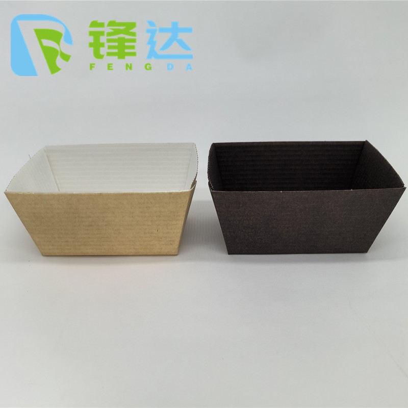 亚马逊瓦楞磅蛋糕纸杯长方形纸盒纸模耐高温烘培底托80x40x40mm
