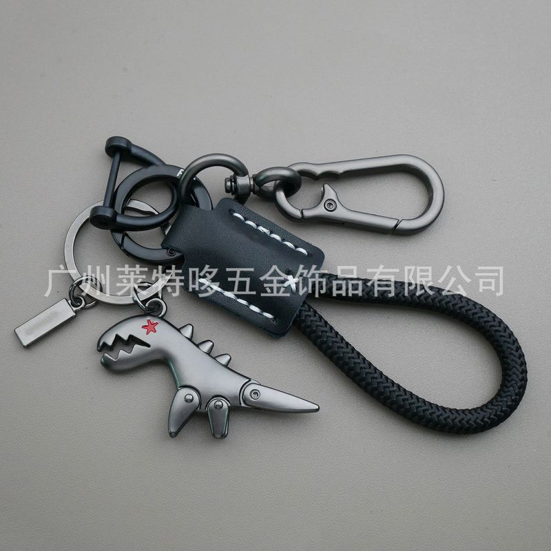 跨境可爱卡通小恐龙钥匙扣女生汽车钥匙链皮绳钥匙圈书包挂件礼物|undefined