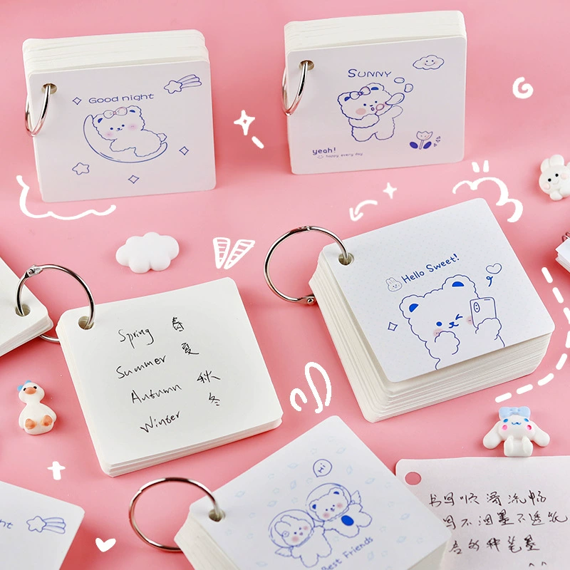 Креативный простой мультфильм милый забавный белый медведь железный круг книга студенческий класс портативная книга с вкладными листами призы для учителей