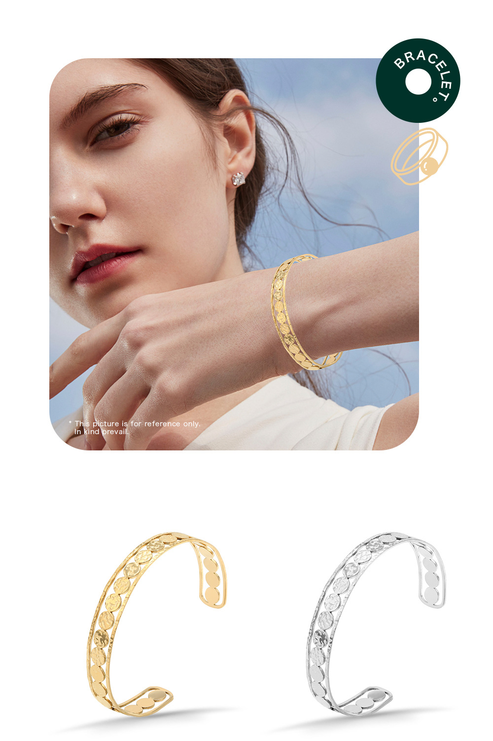 13g Weight Vacuum Plating Gold Plating Process Vacuum Plating Real Gold Plated C Shape 304 Stainless Steel Fashion Waterproof Non Tarnish Bangle