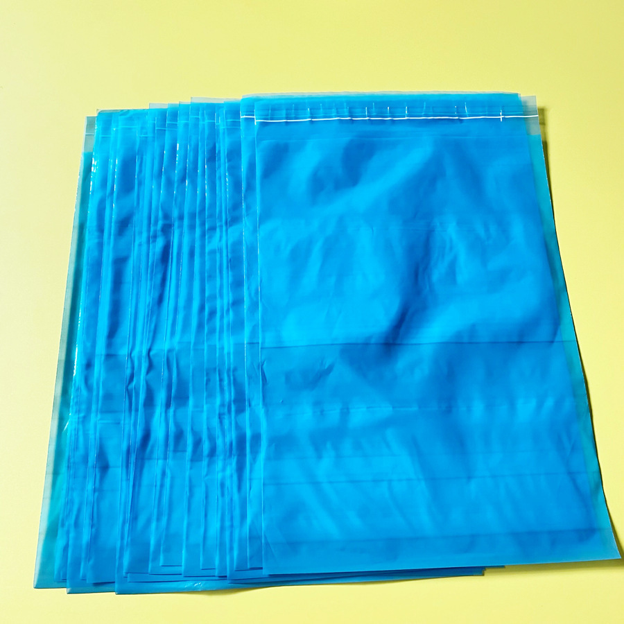 电子配件包装塑料袋 pe自粘袋 蓝色平口自粘袋