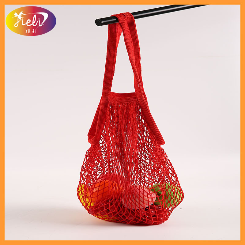 厂家热卖加厚纯棉水果网袋手提式棉网袋超市透气蔬菜网兜购物袋