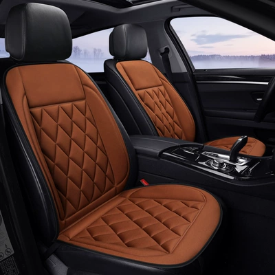 model, 12V/24V seat cushion — Multi-function pad - 12v-brown-two-seater-non-slip-base-fabric