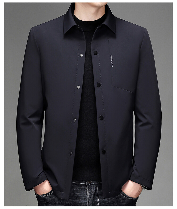 Doudoune chaude et moelleuse à revers pour homme d'âge moyen, nouvelle collection automne et hiver, décontractée, à la mode, vêtements pour hommes_voghion.com