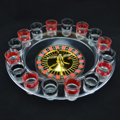 俄罗斯透明16杯轮盘 转盘 酒吧转盘 聚会用品