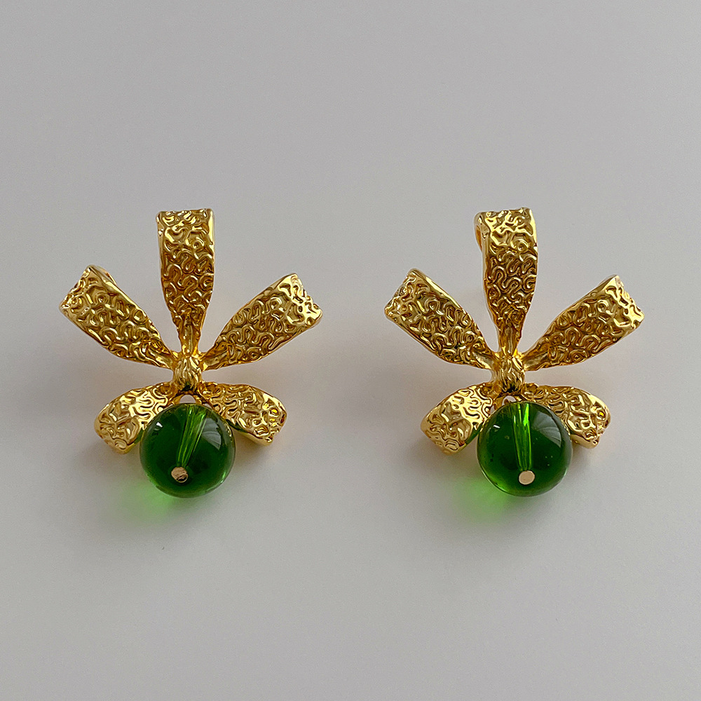 Retro Flower Copper Plating Drop Earrings 1 Pair