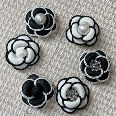 小香風真珠山茶花diyアクセサリー高級手作り布芸バラ花対外貿易髪飾り