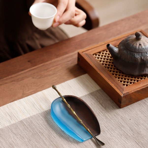 Tea de madera sólida ceremonia de té resina epoxi madera de árbol