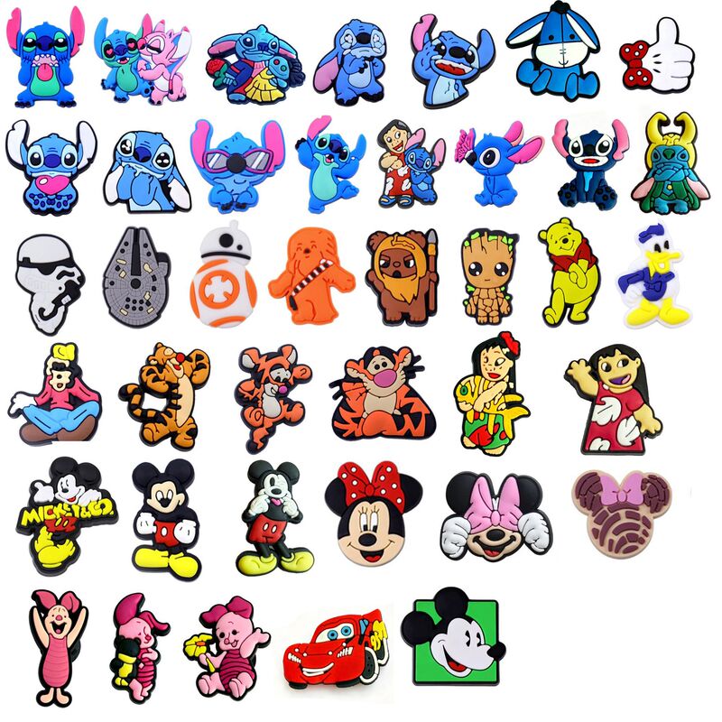 Disney cartoon shoe accessories, soft rubber shoe buckles, Crocs decorations, Stitch, Mickey, Minnie, Winnie the Pooh Disney cartoon shoe accessories, soft rubber shoe buckles, Crocs decorations, Stitch, Mickey, Minnie, Winnie the Pooh
