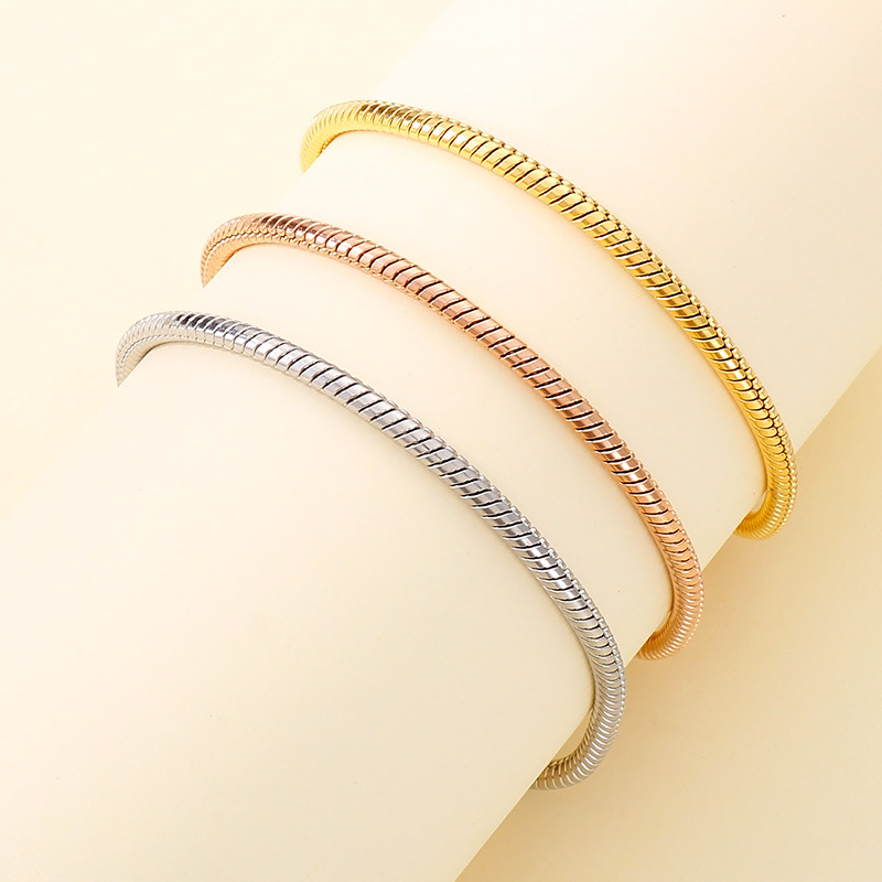 Daily Occasion PVD Coated 18K Gold Plated Geometric Titanium Steel Fashion Waterproof Non Tarnish 304 Stainless Steel Bracelets Jewelry