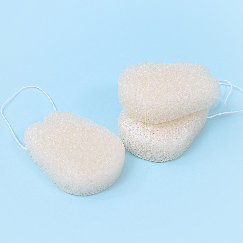 Fábrica de esponja de konjac personalizada esponja de lavado facial esponja de limpieza facial limpieza de material vegetal degradable a granel