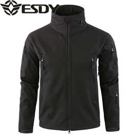 ESDY2号纯色迷彩冲锋衣 防泼水保暖连帽外套 户外登山夹克