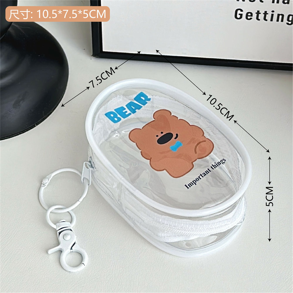 Japonés y coreano simple Internet celebridad transparente titular de la tarjeta estudiante portátil autobús ID tarjeta cubierta protectora brillo monedero