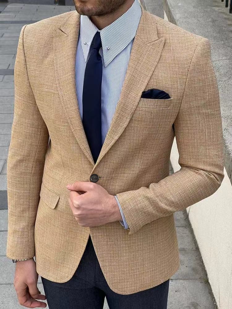 Nuevo comercio exterior transfronterizo primavera y otoño impresión digital reticular hombre traje casual traje casual chaqueta