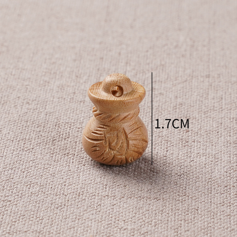 Original color peach wood small round money bag