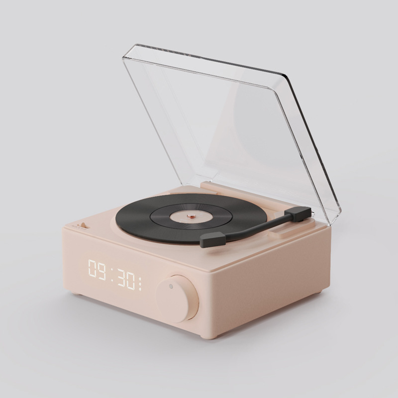 原子目覚まし時計音響レトロ無線bluetooth創意小型スピーカーカードusbミニ黒ゴムレコード機スピーカー|undefined