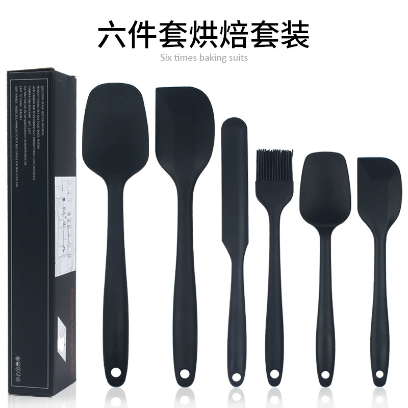 Silicone scraper, set, kitchenware, cream brush, 6 pieces, 6 pieces