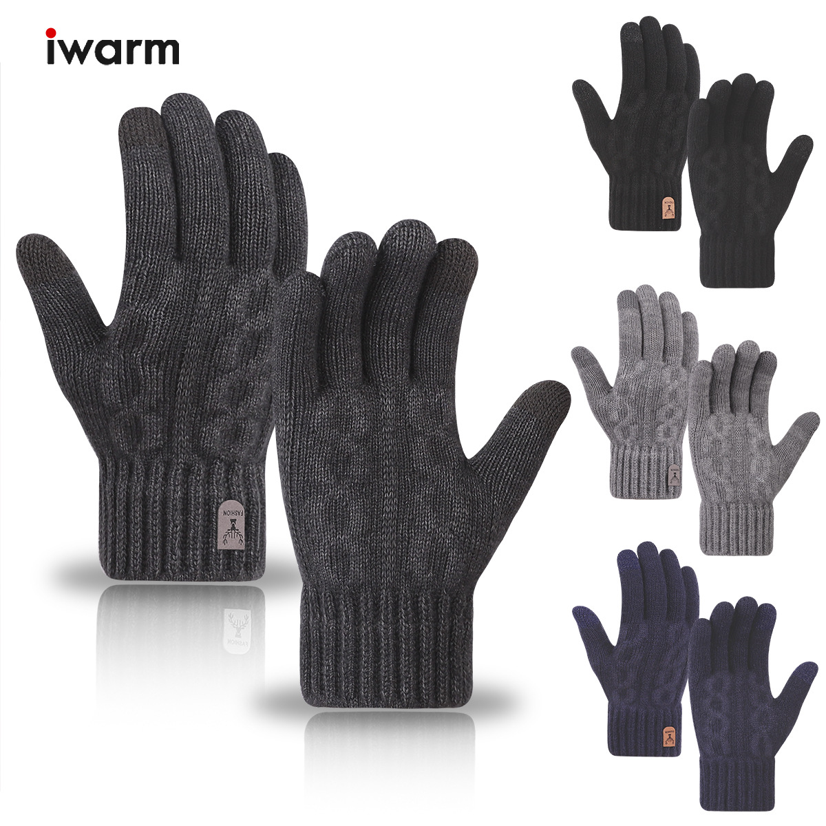 Gants chauds en tricot d'alpaga Gants tactiles froids pour hommes et femmes_voghion.com