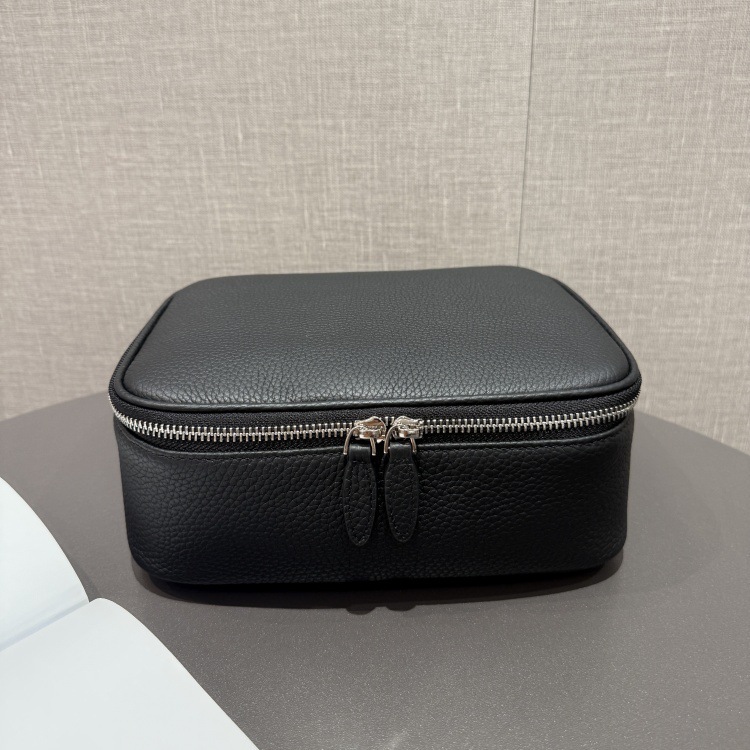 本革超大容量ファッションビスケット化粧品バッグポータブル多機能トイレタリーバッグシンプルな旅行化粧品収納|undefined