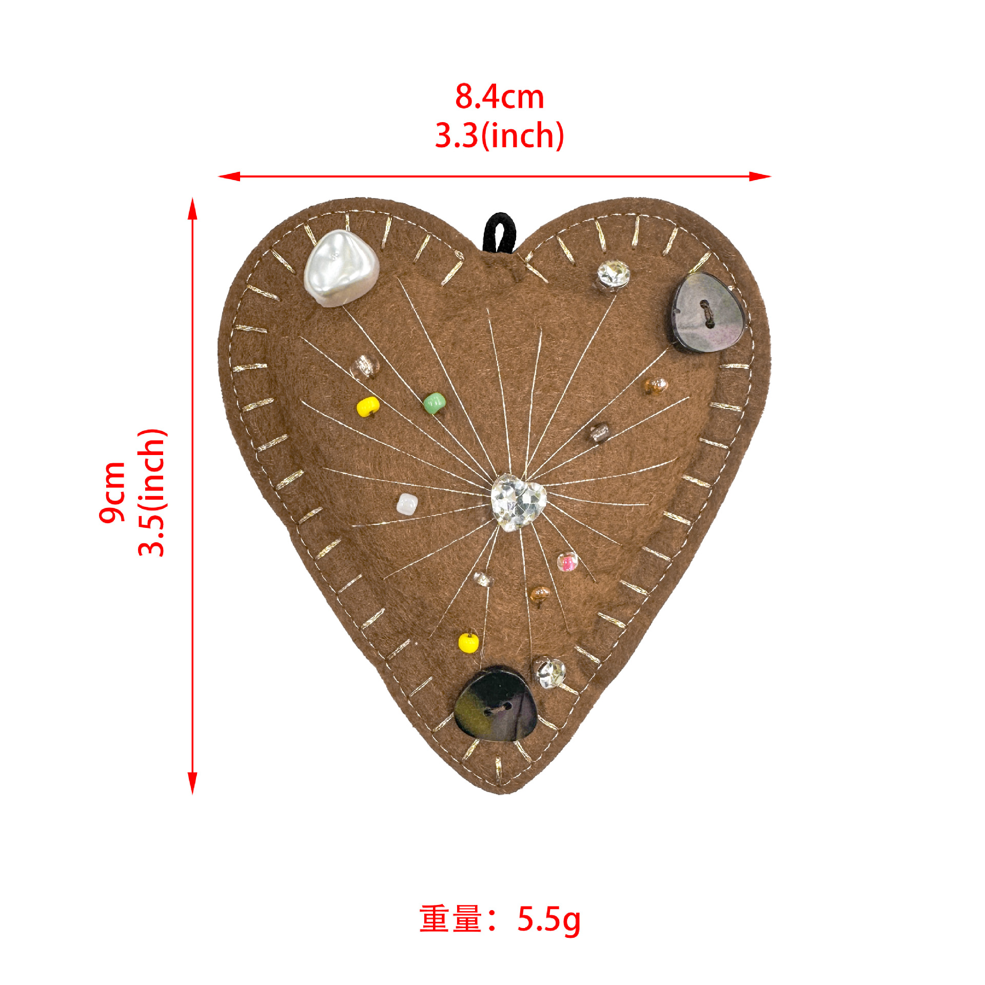 Hecha a mano fieltro en forma de corazón inserción de agujas de coser creativa almohadilla de agujas de coser material DIY bolsas de viento decoración del hogar adornos al por mayor image 5