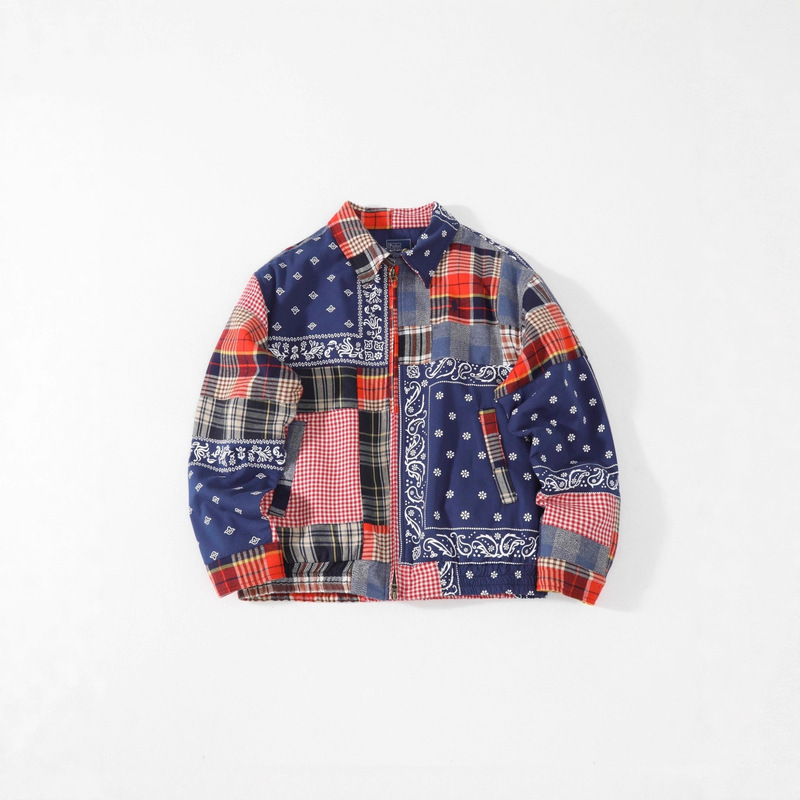 Cross-Border Factory Spot Rl25S Tokyo Catwalk Limited Edition Multi-Color Patchwork Cotton Jacket for Men and Women