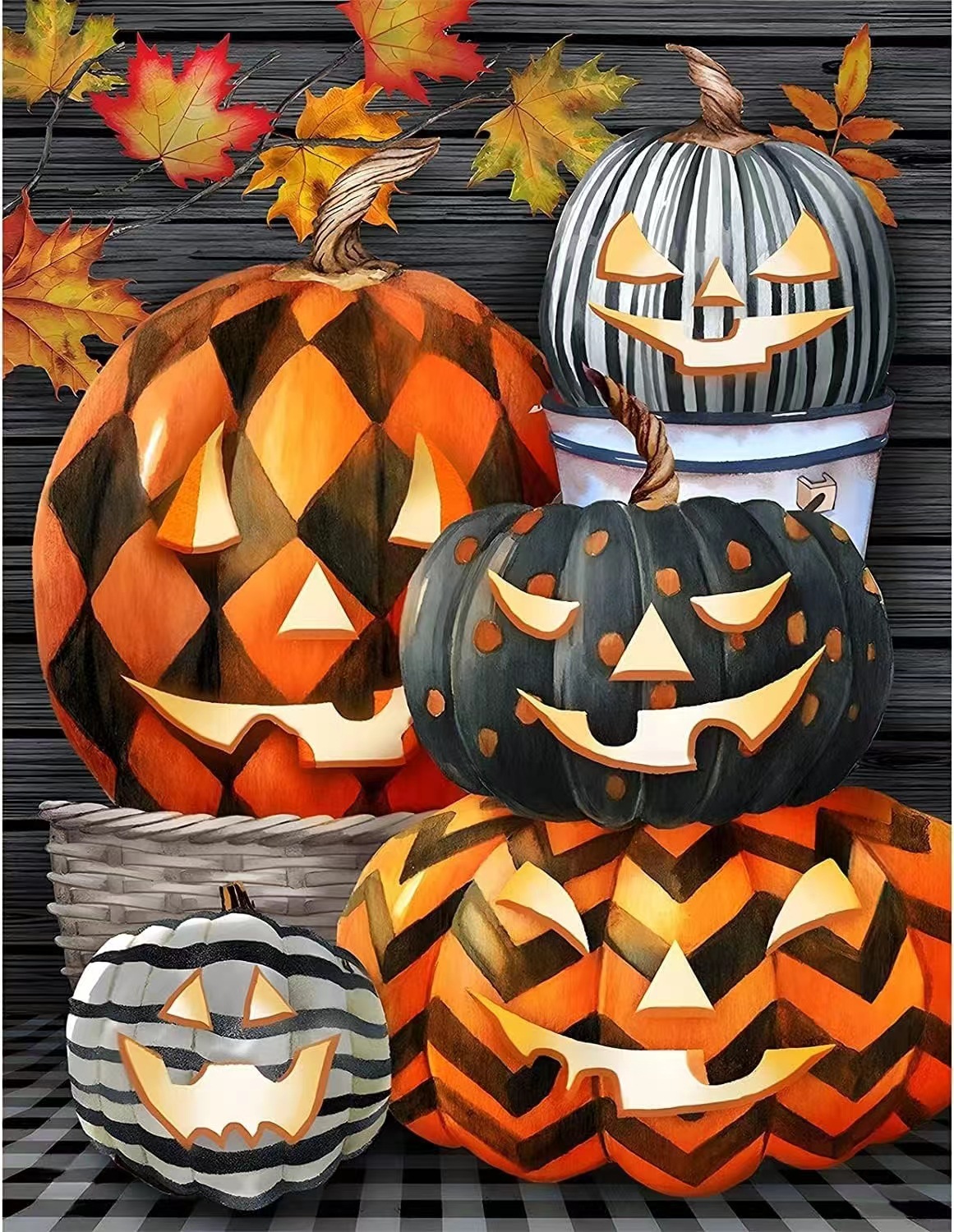 Amazon nueva pintura de diamantes 5D Halloween fantasma calabaza búho lleno de pintura de diamantes diy pintura de decoración para el hogar