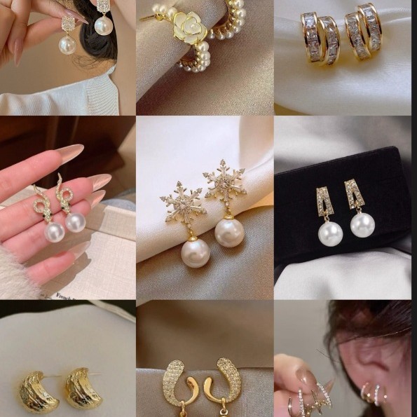 韩国东大门几何珍珠耳环气质网红淑女耳坠时尚批发耳饰女