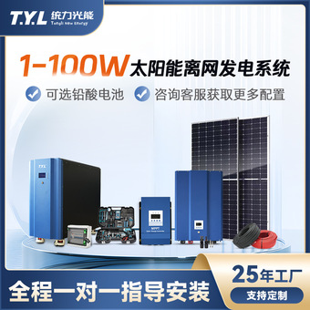 定制1-100KW工商储能太阳能发电系统光伏发电锂电池离网太阳能板