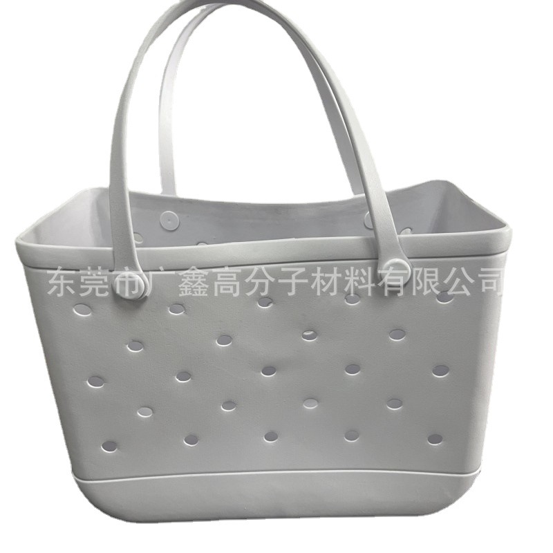 批发可出口颜色旅行手提EVA沙滩包居家收纳包包 印花洞洞包