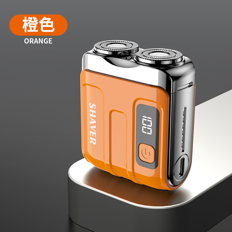 新しい電気シェーバー MINI 小型磁気ダブルヘッド USB 電気ポータブルメンズ電気シェーバー|undefined