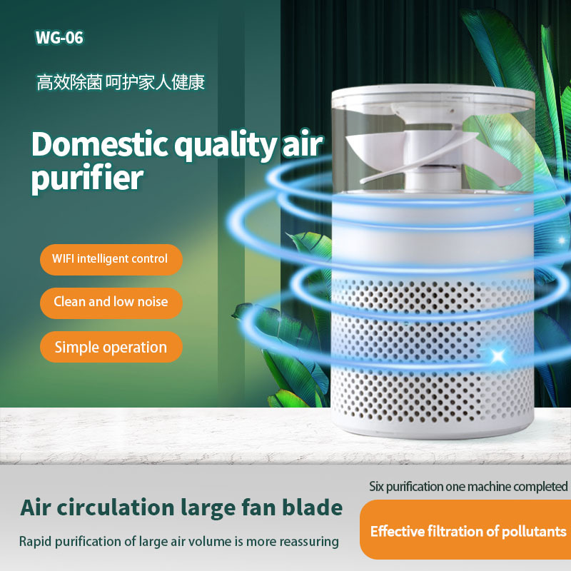 Wg-06 New Pm2.5 Digital Display Air Purifier Plasma Uvc Sterilization Tuya Wifi Atmosphere Night Light