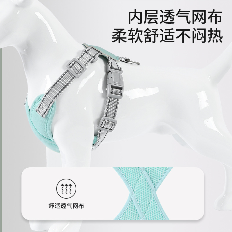 Nueva correa de perro Estilo Chaleco pequeño perro ajustable anti-rotura correa de pecho reflectante correa de perro Cadena de perro