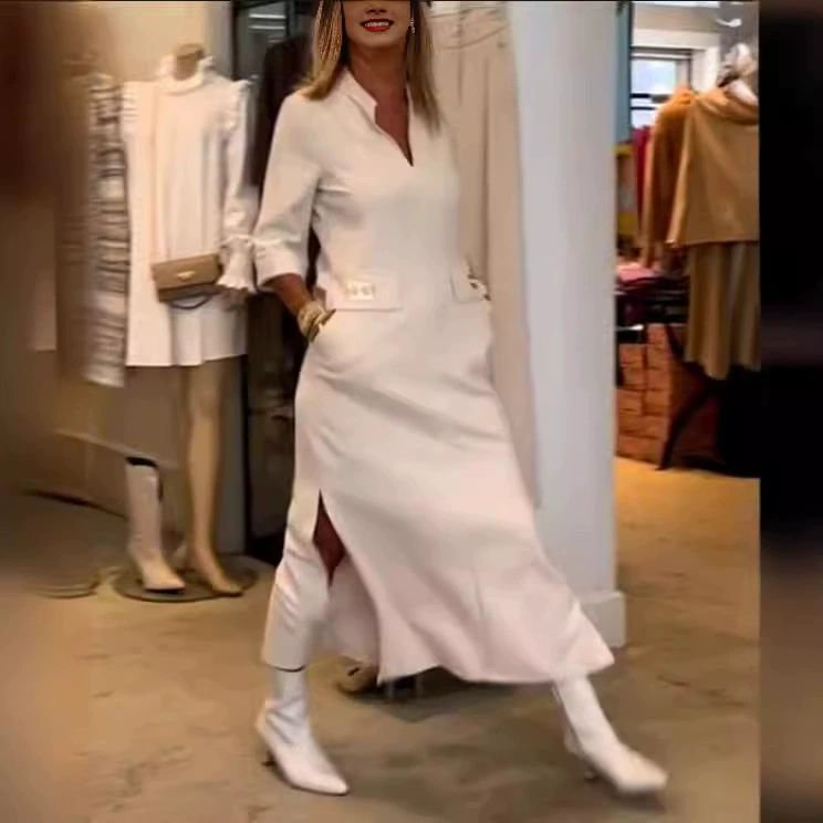 Женское платье 2024 года, весенняя коллекция Amazon, хит продаж, элегантное, винтажное, с квадратным вырезом, в стиле «фея»