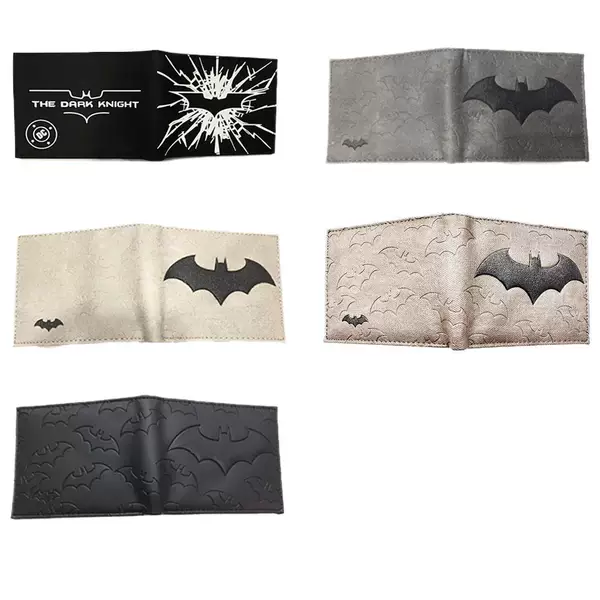 Q version superhero comic short two-fold Pvc wallet bat bruce peripheral justice alliance rubber wallet