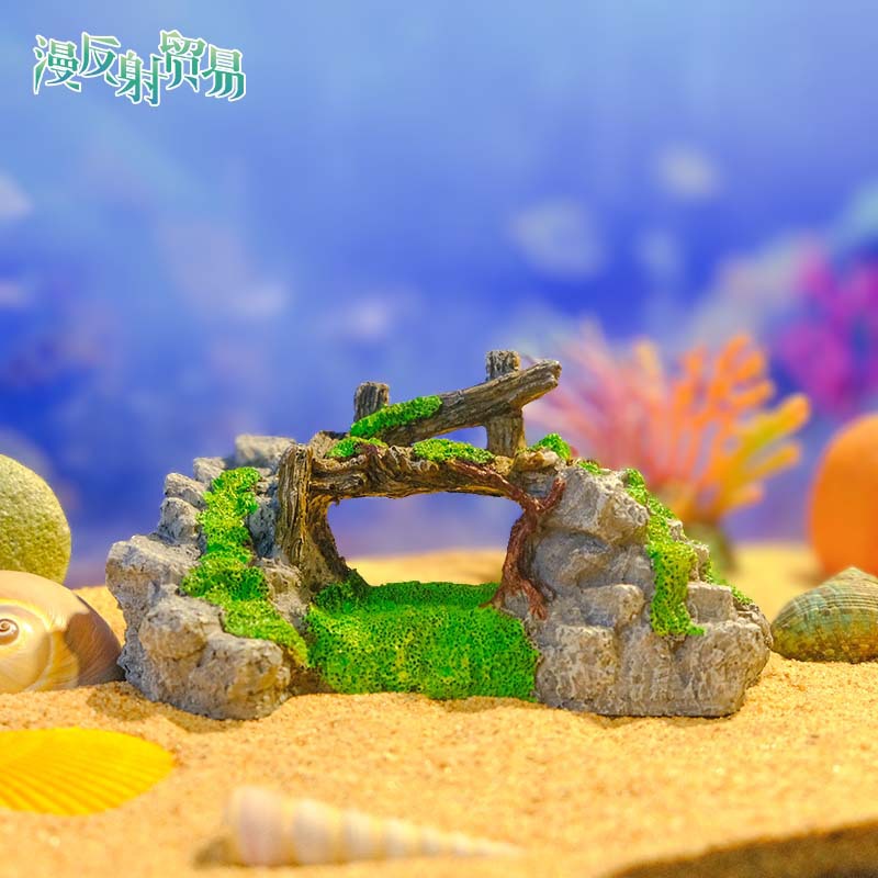 Artesanías de resina para acuarios, puentes grandes, medianos y pequeños, peces tropicales, nuevas artesanías decorativas de peceras