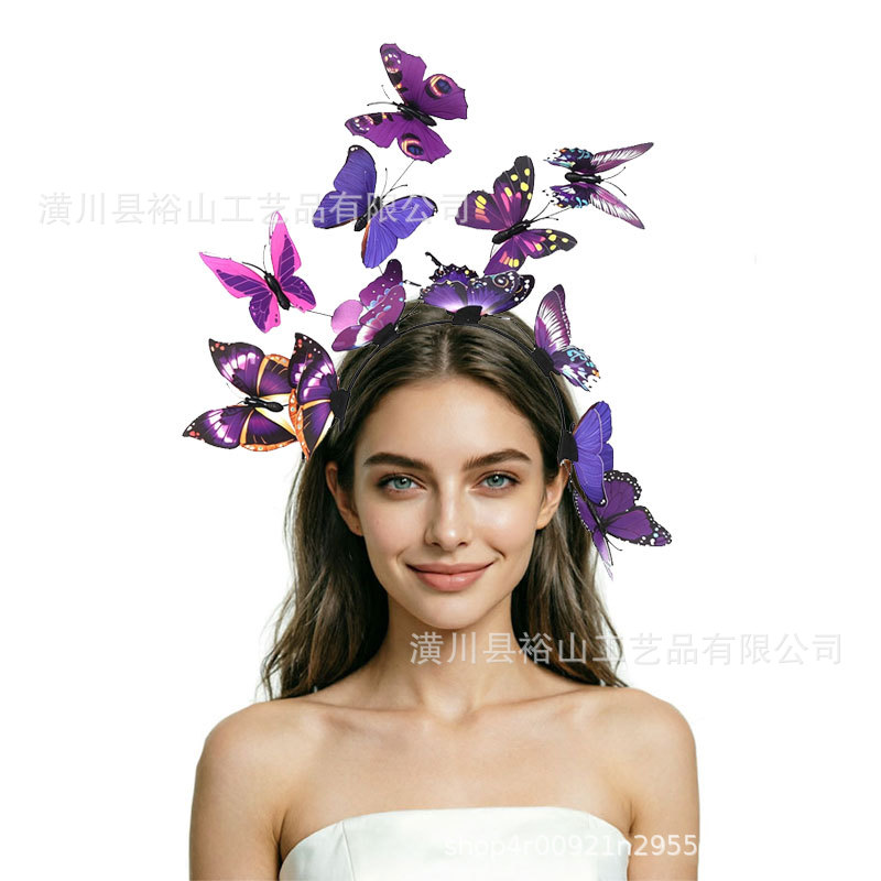 Amazon's best-selling artificial butterfly headband hair accessory for the Horse Racing Festival banquet, a stylish and elegant bridal accessory